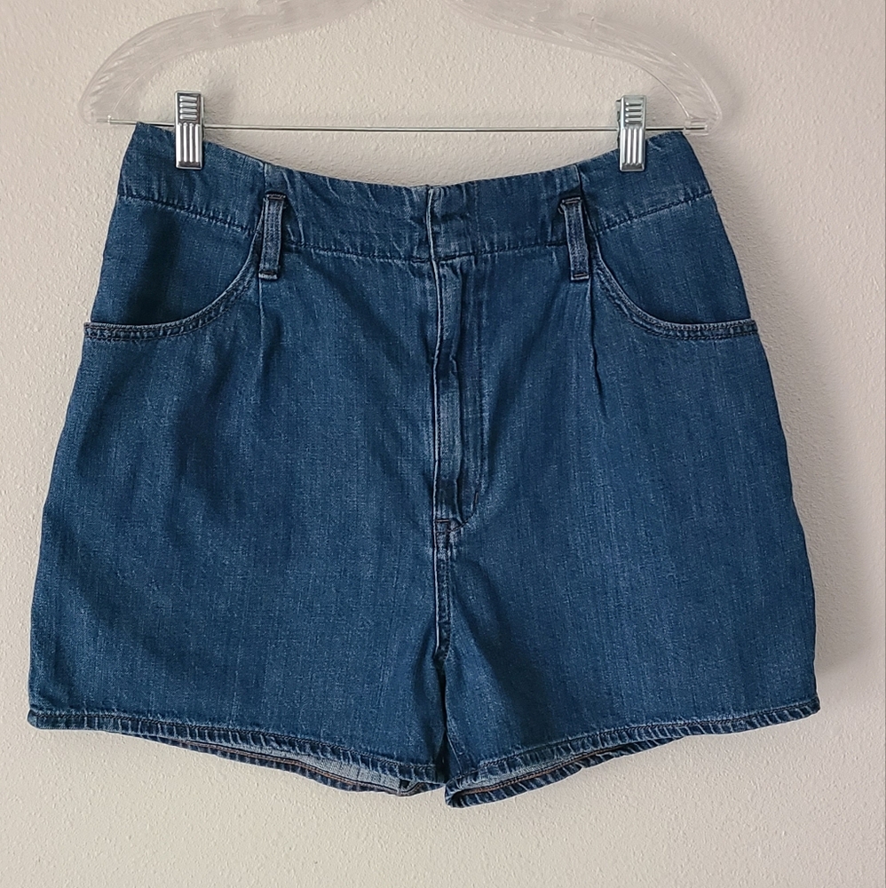 Uniqlo A-LINE highwaisted Blue Denim Shorts